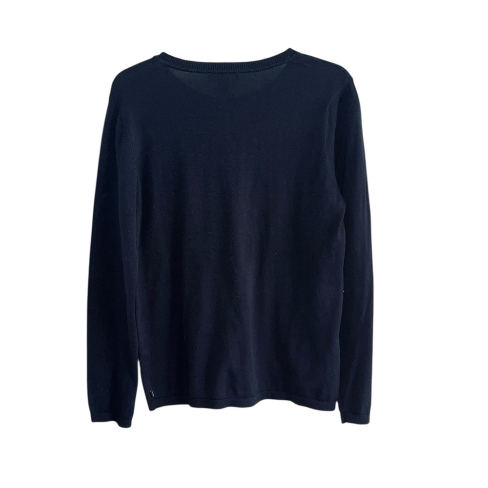 LOFT Pop Fizz Clink Drink Top Navy Blue French Terry Top Size Medium - Picture 4 of 8